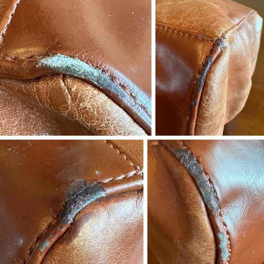 GIANI BERNINI - Double Zip Glazed Leather Satchel/Espresso w/Faux Leather Trim - Picture 14 of 16
